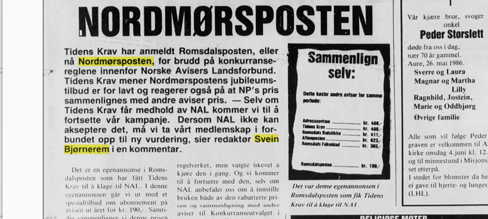 «Det er hyggelig å høre en stemme fra Nordmørsposten igjen!»