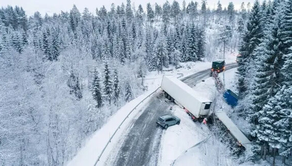 Fra ulykkesstedet tirsdag 16. januar 2024.