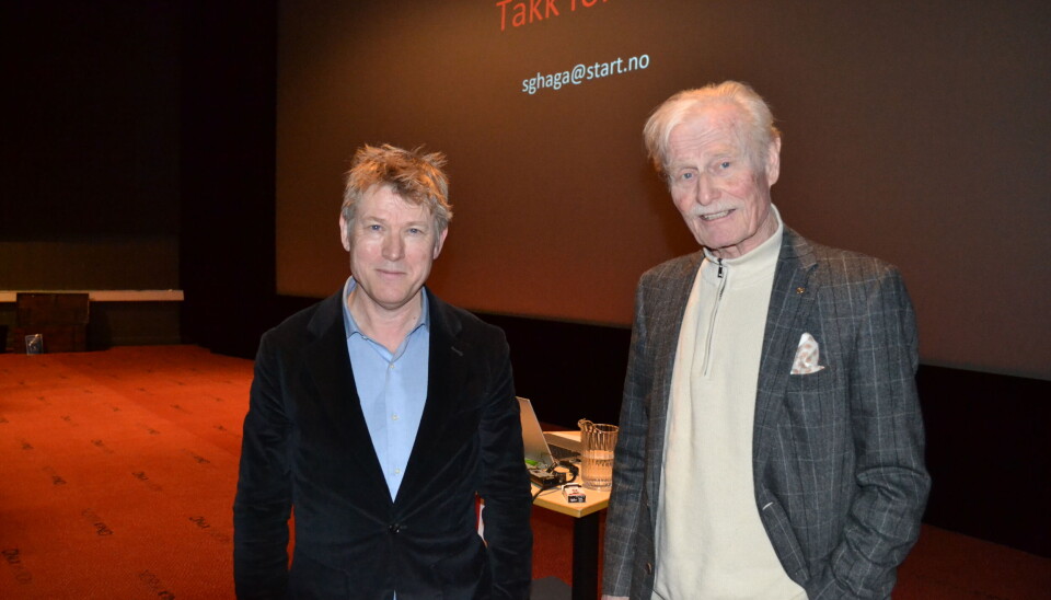 Foredragsholder Sverre Gunnar Haga og Stein Stokstad, leder i Kristiansund Senioruniversitet,