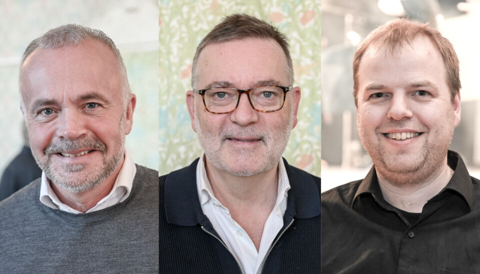 F.v.: Kjell Nergaard, ordfører i Kristiansund (Ap), Jan-Erik Larsen, daglig leder i Kruse Larsen og Rune Tylden, kantor i Nordlandet Menighet.