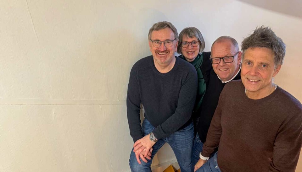Reiseklare (f.v.): Asgeir Bahre Hansen, Ragnhild Helseth, Pål Farstad og Erik Rolfsen fra Kristiansund Venstre.