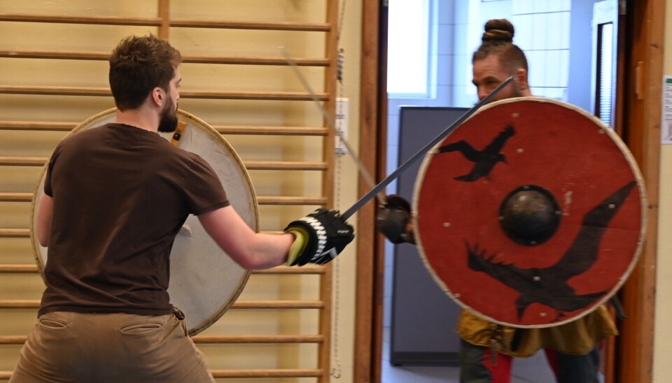 Kamptrening i Møre Frie Vikingar. tv: Jerry Sundin og Christian Ulrik Knudsen-Næssi kamp