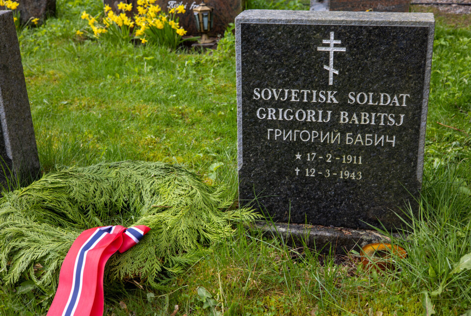 Gravplassen til en sovjetisk soldat som falt under andre verdenskrig i Norge.