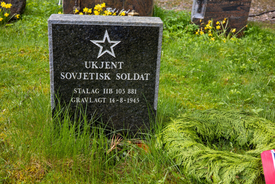 Gravplassen til en ukjent sovjetisk soldat som falt under andre verdenskrig i Norge.