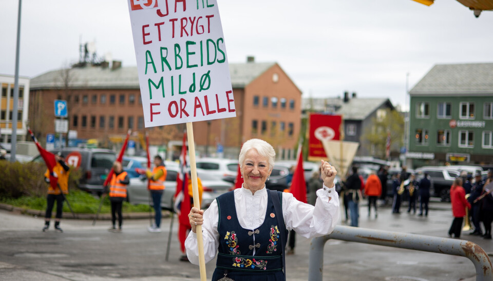 Ildri Melbye (Rødt) er klar til å få i demonstrasjonstog.