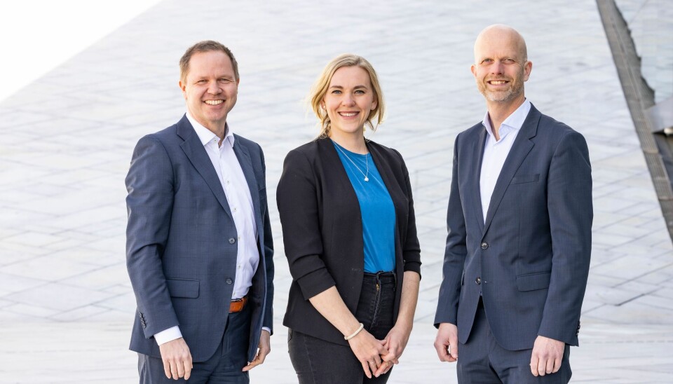 Gründertrioen som står bak Inkassoregisteret, fra venstre Rune Brunborg, Lene Drange og Hallgeir Kvadsheim. De to sistnevnete er også kjent fra Luksusfellen på TV3.