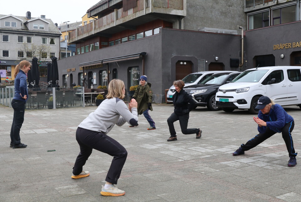 Fellestrening på Rådhusplassen