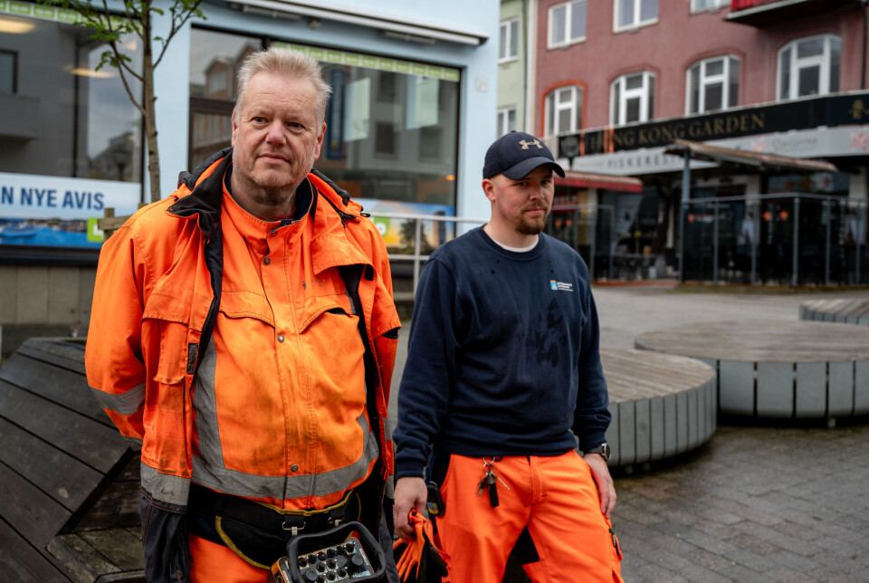F.v Torgeir Holm og Kjetil Sæterdal, driftsoperatører i vann og avløp Kristiansund kommune.