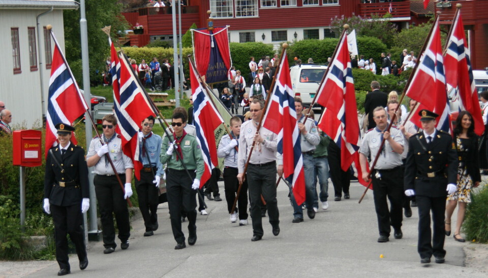 Arkivfoto av speidernes flaggborg i Kristiansund.