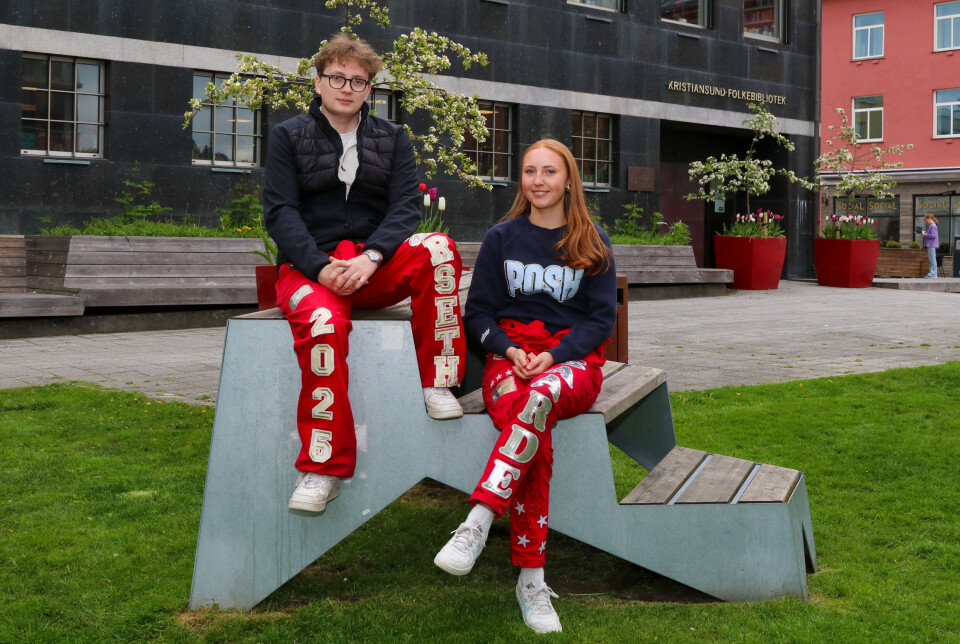 Russepresidentene Linea Høgseth Gaarde fra Kristiansund videregående skole og Markus Størseth fra Atlanten videregående skole. Russ 2025.