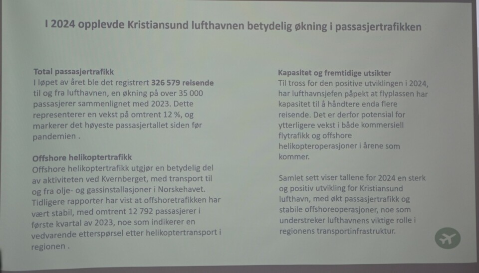 Oversikt fra presentasjon.