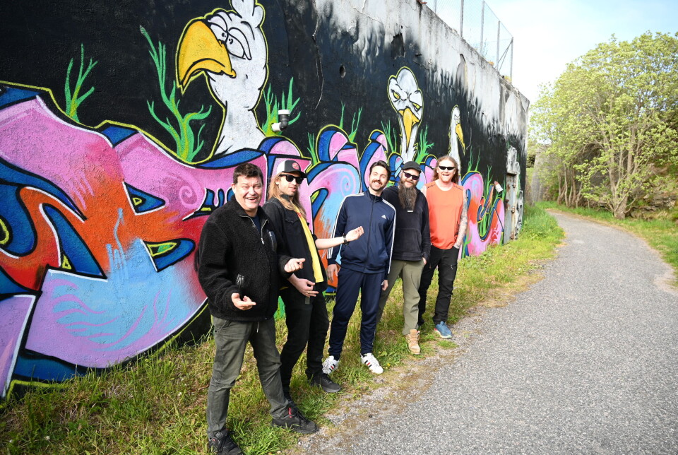 Et legendarisk utvalg fra flere av bandene som skal opptre på Bunkersfest 2025. Fra venstre: Kyrre Kaaby (Clint Nilsson), Dan Stian Brill, Hans Ivar Wik, John Alteskjær og Geir Benzin Bøe.