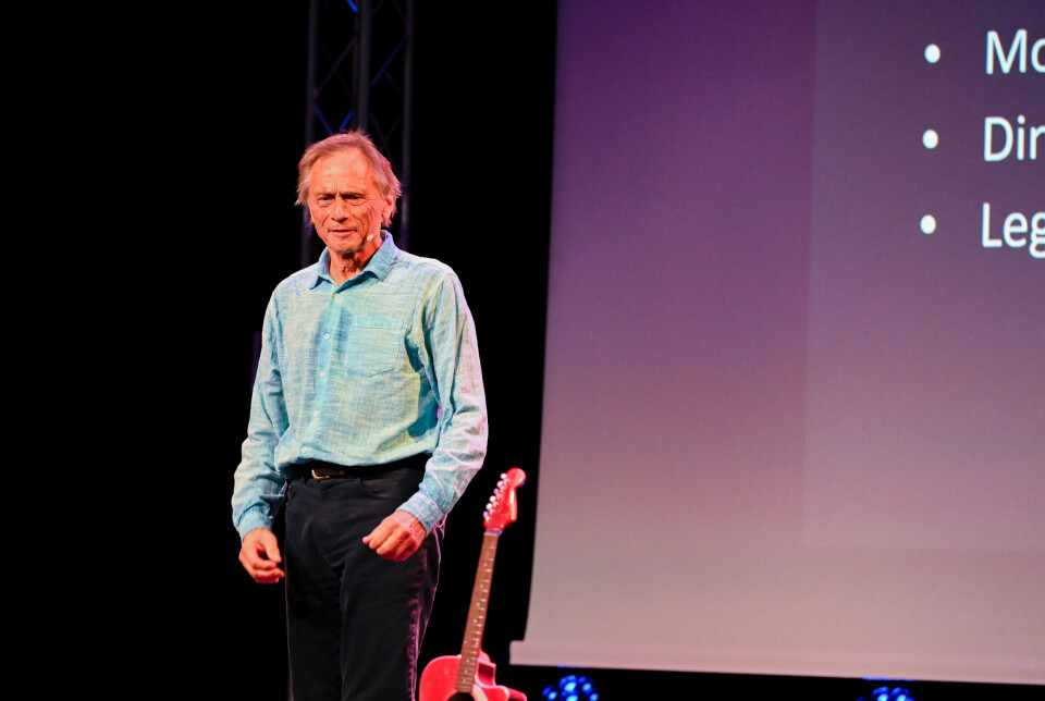 Audun Myskja på scenen i Kulturfabrikken, tirsdag 22. mai.