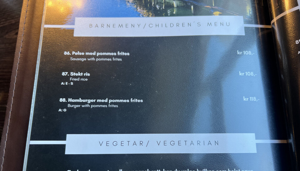 Stusselig meny for barn