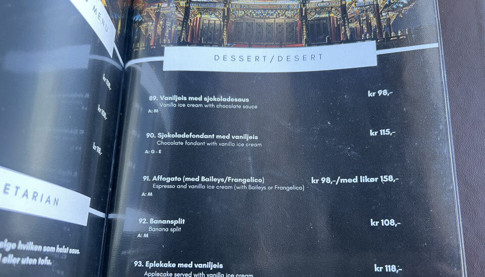 Menyen er pen og passe innholdsrik.
