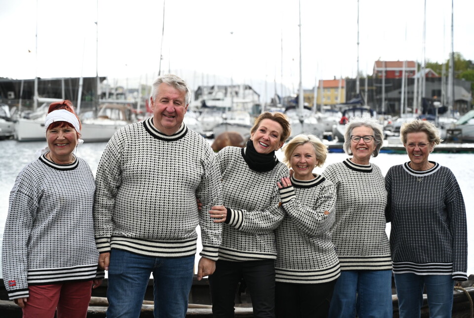 Ramsailt-gjengen. F.v. Unni Karin Westad (67), Noralf Heggem (67), Britt D’Angelo (68), Sissel Bergsnev (64), Eva Halaas (73) og Oddny Skomsøy (65). FOTO: JOHN BERGE
