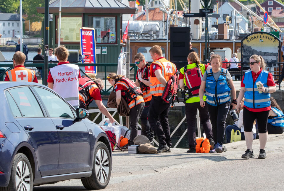 Simulert Brann og fall ulykke ved Piren.