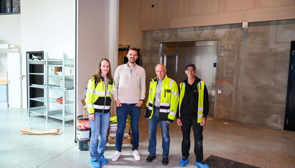 Dreamteamet Asgeir Bahre Hansen ikke kan få fullrost. f.v. Line Espeland(Gruppeleder Advansia), Ivar Brovold(Prosjektleder ITB, Advansia), Dagfinn Storvik(Prosjektleder Storvik AS/Advansia), og Taco Teunissen