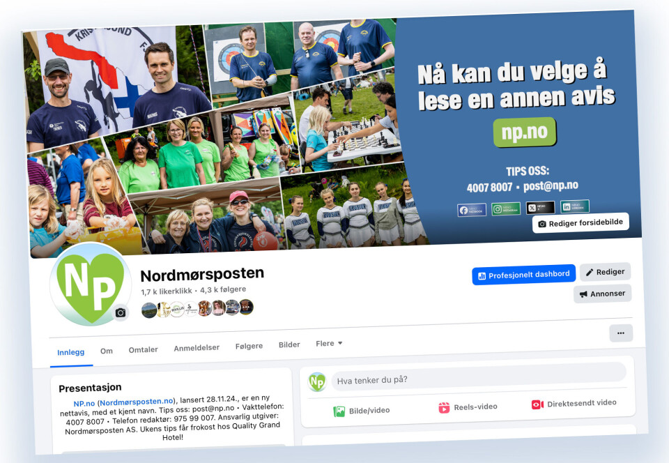 Nordmørsposten på Facebook 19. juni 2025. (Skjermbilde.)