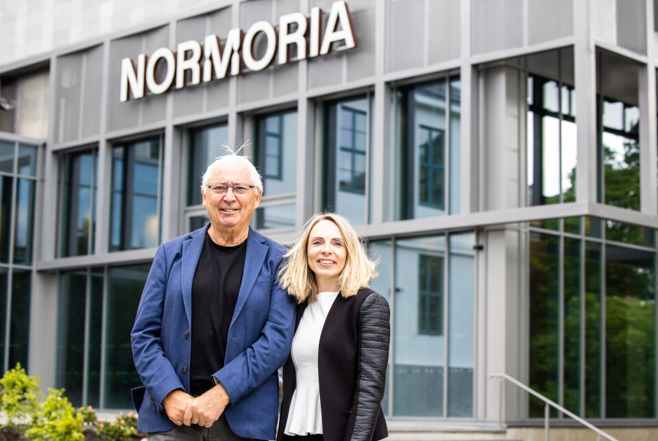 Egil Hollberg (Smøla Janitsjar) og produsent Hanne Tømmervåg. (Normoria).