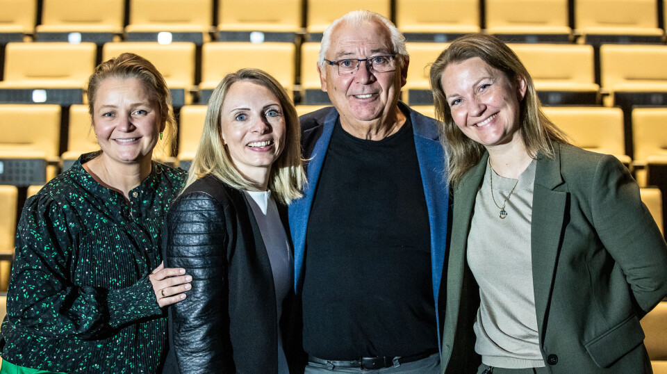 Fra pressekonferansen i Normoria 19. juni: Fra venstre: produsent Ingeborg Fagerlie Johannessen (Normoria), produsent Hanne Tømmervåg (Normoria), dirigent Egil Holberg (Smøla Janitsjar) og informasjon- og markedssjef Ingvild Vaagsether (Normoria),