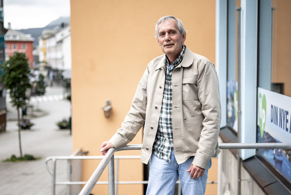 Trond Erik Hvam, past-president i Kristiansund Rotary, på besøk i Nordmørspostens lokaler.