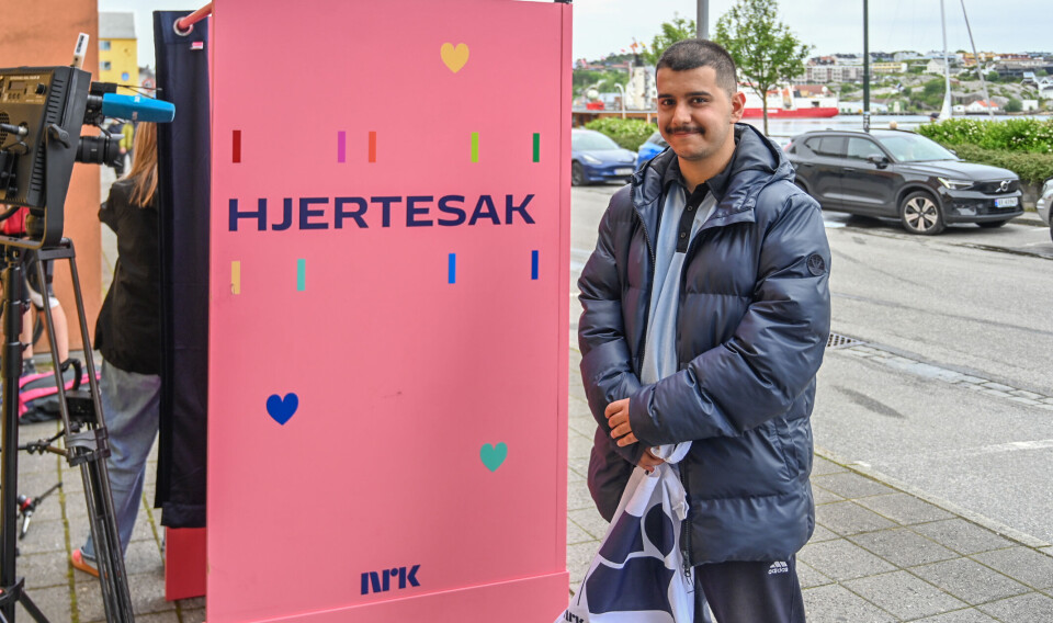 Mohamed Abdul Karim (19) var en av de unge som fikk sakt sin hjertens mening i hjerteboksen.