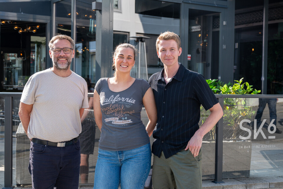 Tron Olsen, direktør Thon Partner Storgata, Tiril Skjølsvik, daglig leder Tordenskjold Pub og Martinius Karlsen, daglig leder SK6. FOTO: VEGARD GRIMSTAD, VG MEDIA