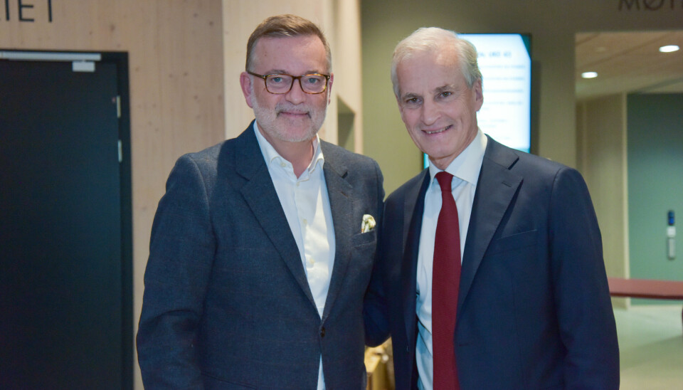 F.v.: Jan-Erik Larsen og statsminister Jonas Gahr Støre.