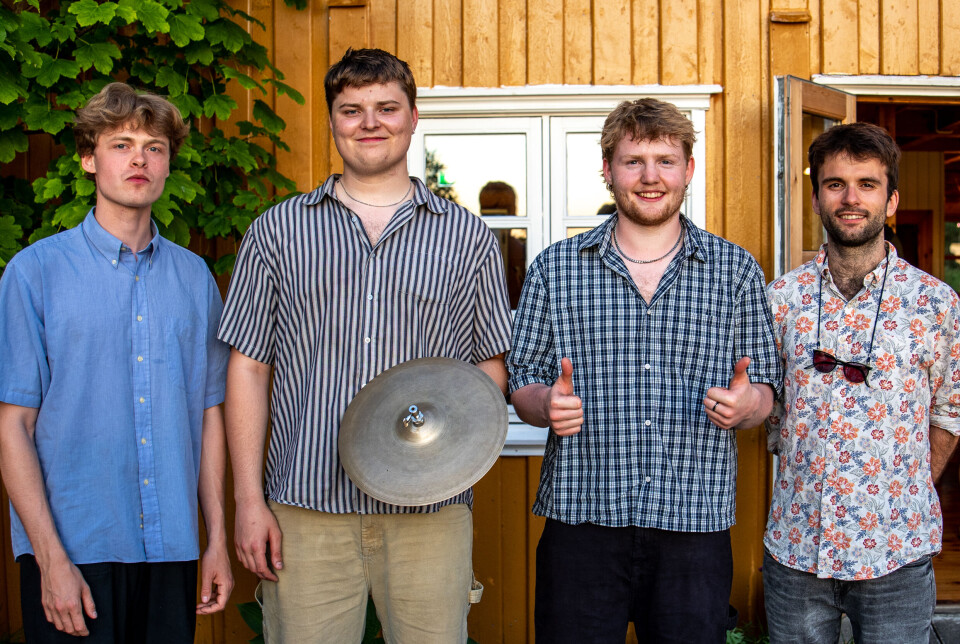 Fra venstre: Erlend Kongshaug Kvartett på Bjartmars: Isak Hungnes (piano), Tarald Kongshaug (trommer), Erlend Kongshaug (bass) og Sondre Ferstad (munnspill og vokal).