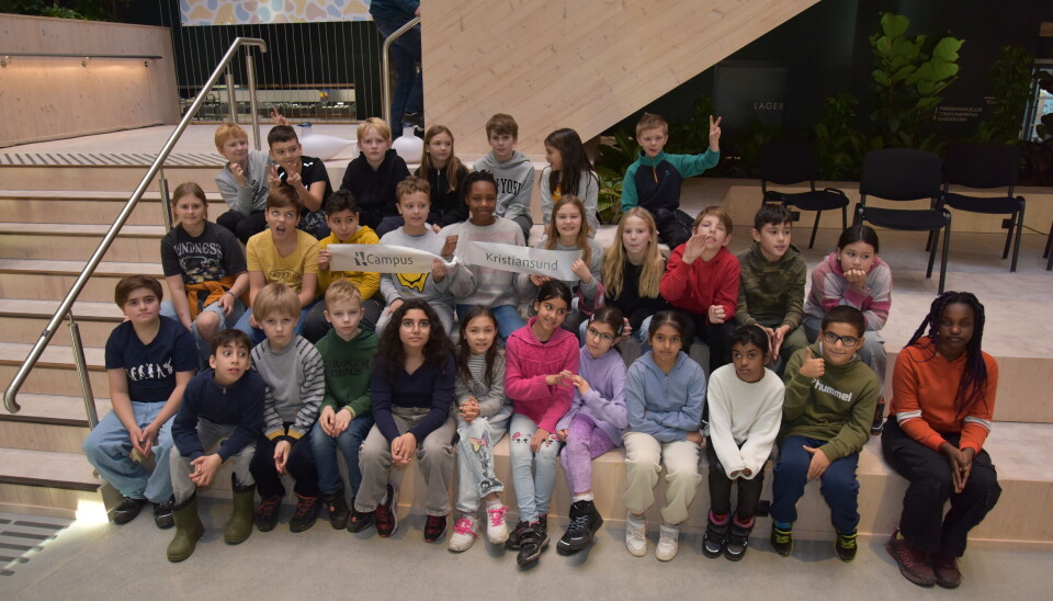 Elever fra Allanengen skole under Campus-åpningen. FOTO: JOHN BERGE