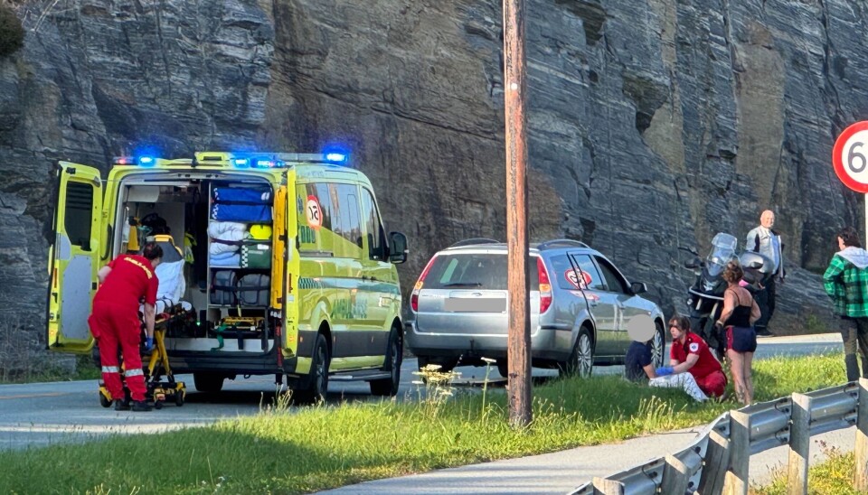 Ulykke med elektrisk sparkesykkel ved Bruhagen på Averøy.
