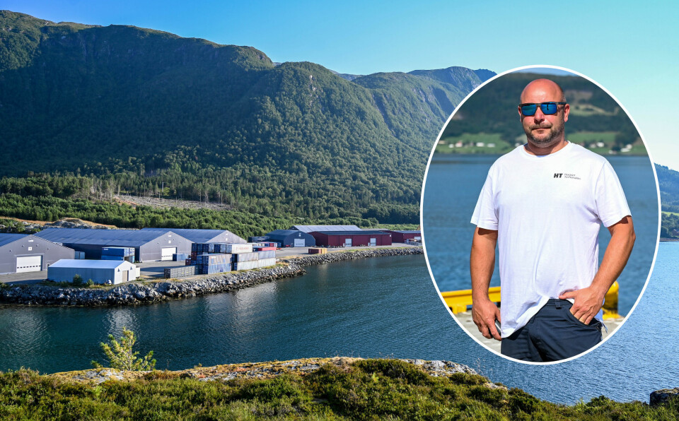 Høgset Terminalen sett fra Ikornneset og Bjørn Roald Langnes (43), Dagligleder og eier av Høgset Terminalen AS i Gjemnes.