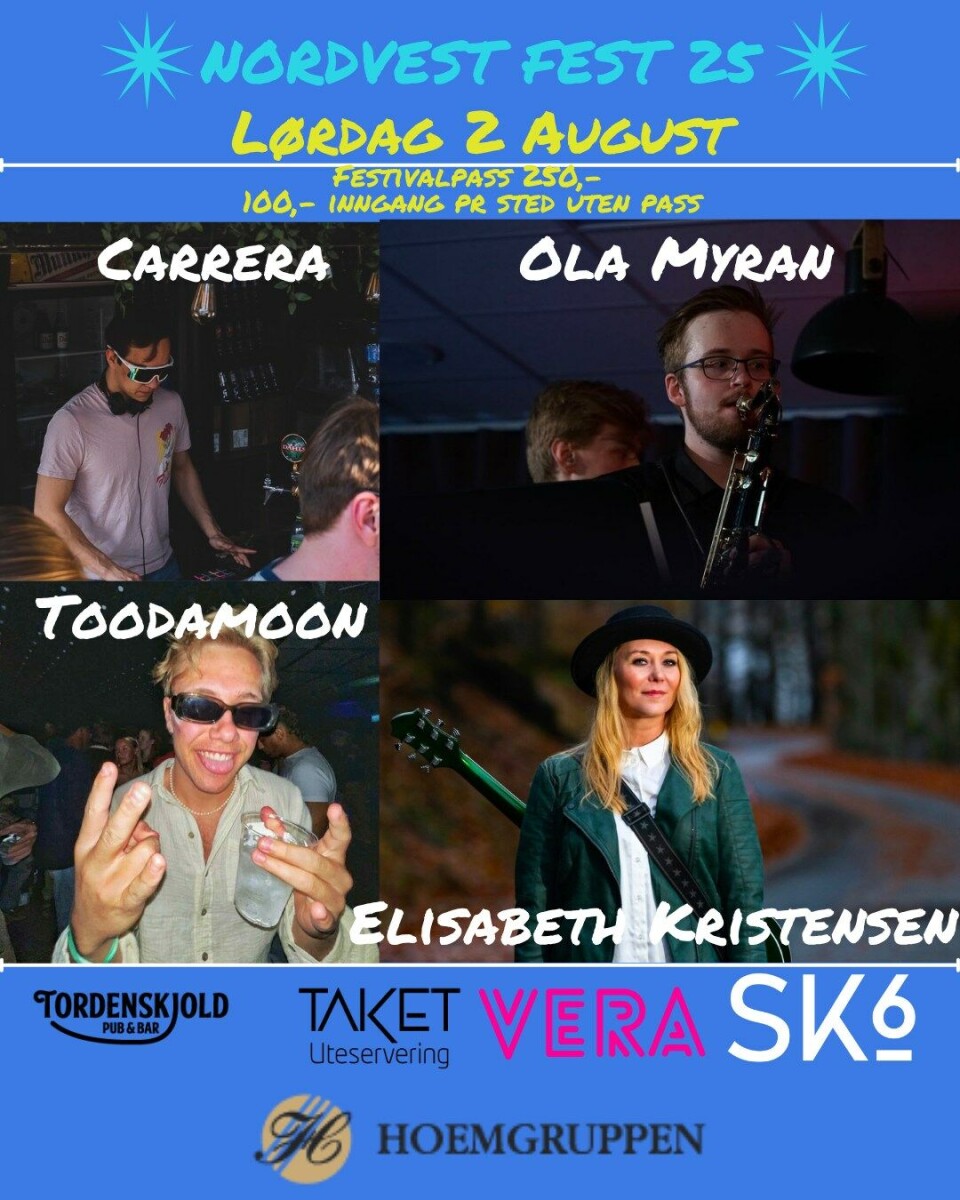 Nordvest Fest 25 program lørdag 2. august