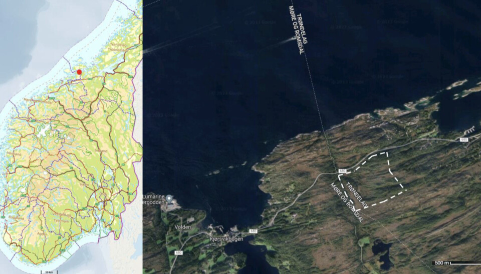 Viser området hvor kjernekraftverket er planlagt.