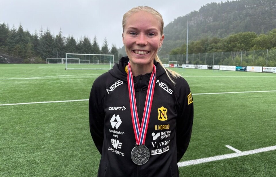 Elise Hoel Ulseth fra IL Norodd tok sølv i høyde under NM i friidrett.