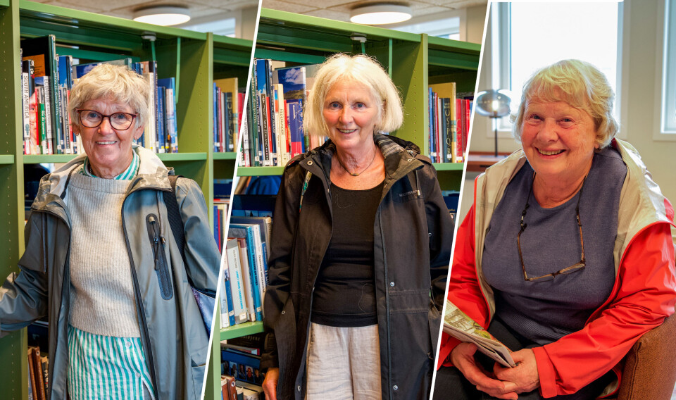 Bibliotekgjester på første dag: F.v.: Tone Paulsen, Kari Faksvåg og Janne Løseth.