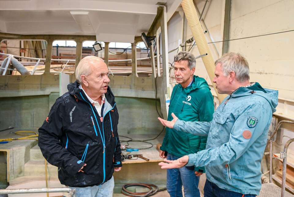 F.v .Johs Ersnes, førstekandidat Erik Rolfsen (V) og stortingsrepresentant Alfred Bjørlo (V)