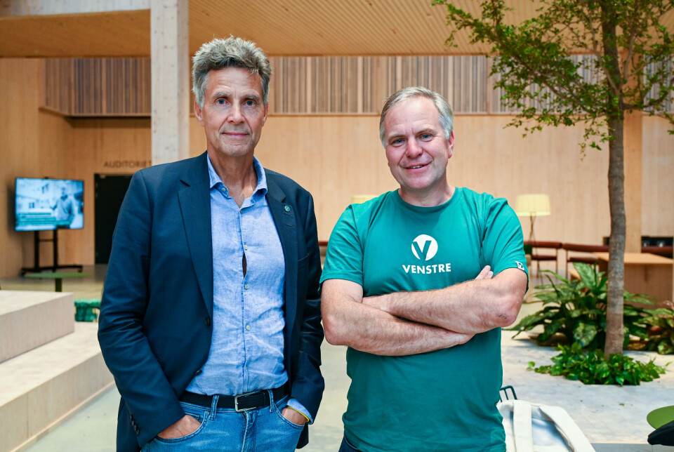 F.v. advokat og lokalpolitiker Erik Rolfsen og stortingsrepresentant Alfred Bjørlo.