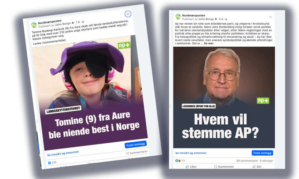 Eksempler på nylige Facebook-innlegg på Nordmørspostens side som skaper enormt engasjement enten i form av liker-klikk, delinger og/eller kommentarer.