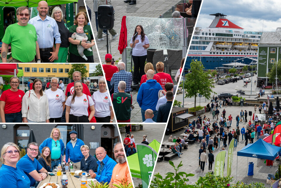 Lørdag 9. august 2025 åpnet flere partier sine valgboder på Rådhusplassen i Kristiansund.
Bildet øverst t.v.: Senterpartiet Kristiansund. F.v.: Bengt Gustav Eriksson, Geir Inge Lien, Jorunn Kvernen, Lisa Alvestad og sønnen Rafel (ni uker gammel).
Bildet i midten t.v.: Kristiansund Arbeiderparti. F.v.: Linda Myrset, Astrid Willa Eide Hoem, Anne Grethe Mittet, Bjarne Brunsvik, Line Hoem og Trude Marsteen.
Bildet nederst t.v.: Kristiansund Høyre. F.v.: Linda Nordal, Henning Torset, Edith N. Rokstad, Roger Hagen, Erik Aukan, Filip Alexander Olsen, Tor Johansen og Leif Ersnes.
Bildet i midten: Arbeiderpartiets 3. stortingskandidat i Møre og Romsdal, Berit Tønnesen, holdt appell.