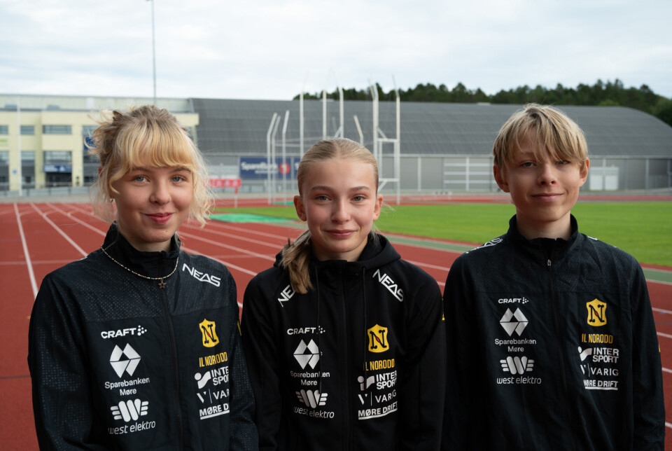 Fra venstre Sigrid Oline Flatø Dragseth, Katia Loennechen og Halvard Flatø Dragseth er utøvere som skal delta under Lerøy-lekene på hjemmebane.