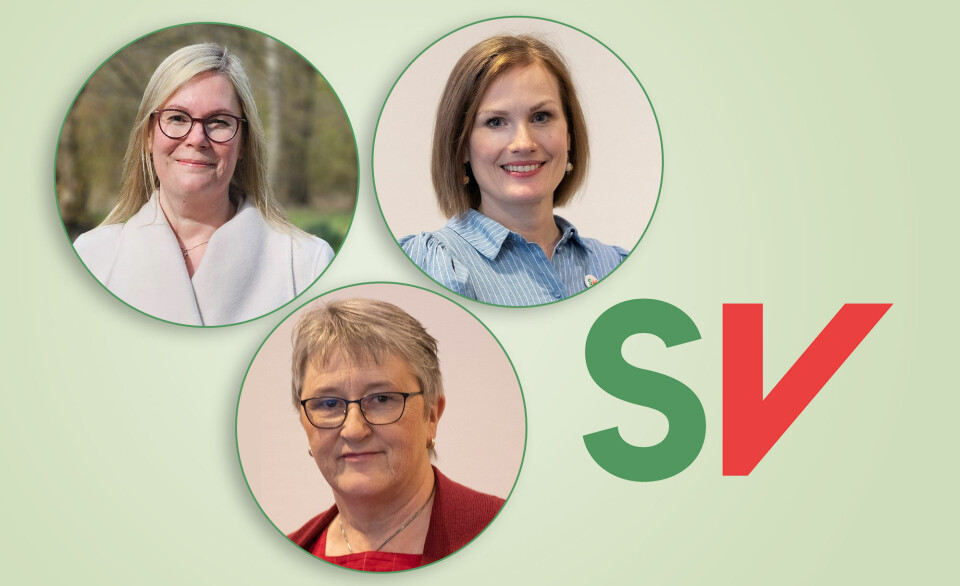 Line Karlsvik, Marit Aklestad og Birgit Oline Kjerstad fra Sosialistisk Venstreparti