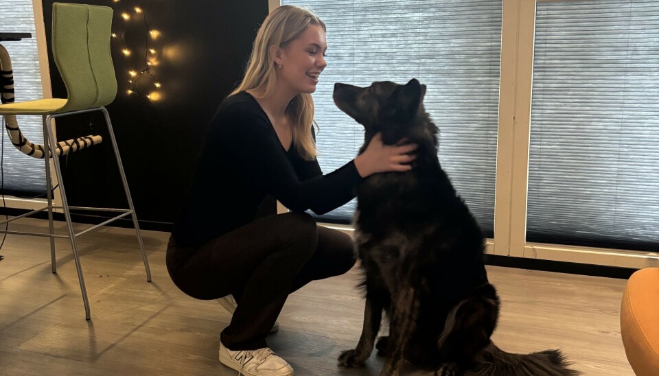 Sofie Rasmussen og hunden maskotthunden Milo,