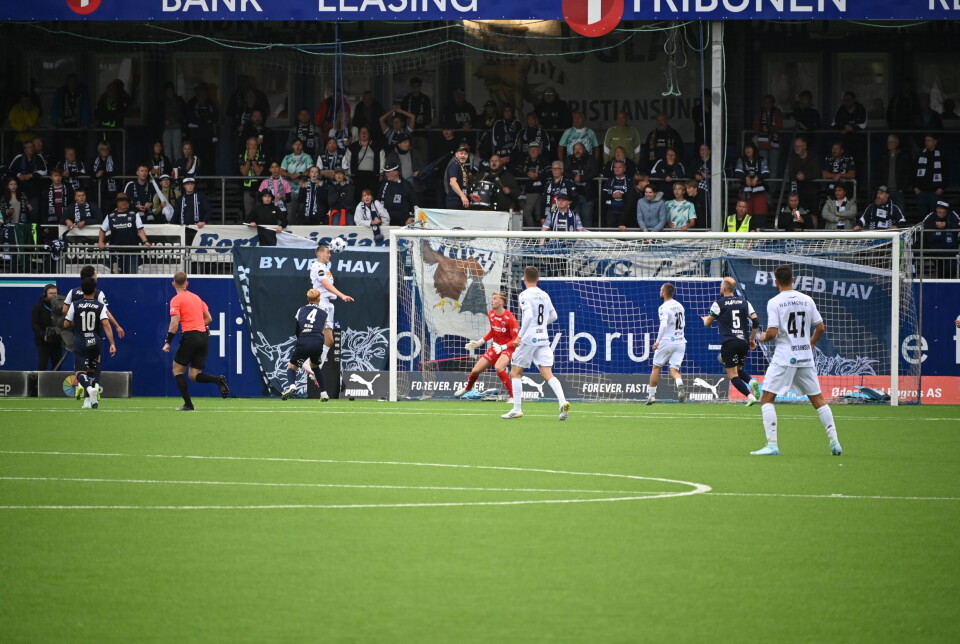 Sandefjords spiss Sigurdarson med sin andre for dagen.