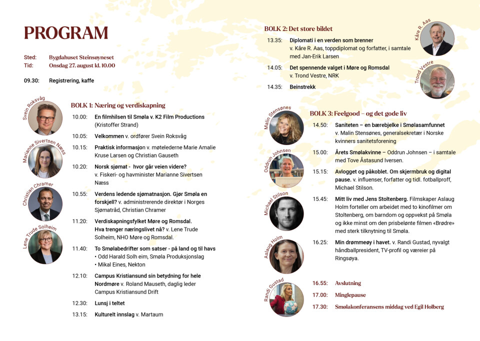Program for Smølakonferansen 2025.