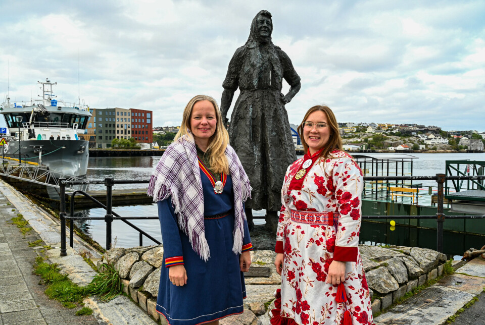 Kirsti Guvsám, tidligere sametingsrepresentant og nummer 14 på listen og Aina Madelen, Nordsletta Aslaksen NSRs førstekandidat.