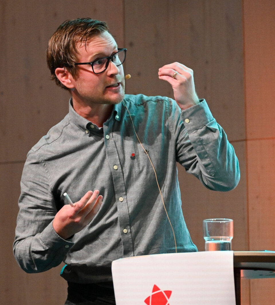 Mattis Himo fra Rødt under valgkampdebatten på Campus mandag 1. september.
