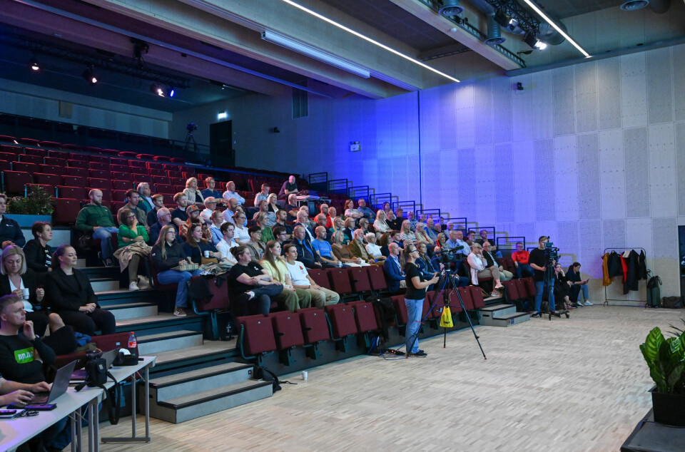 Tilskuere under valgkampdebatten på Campus mandag 1. september.