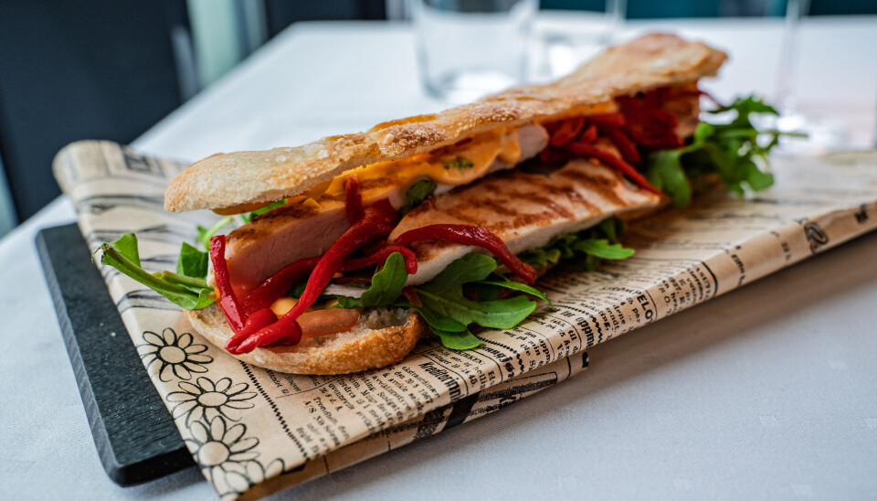 Sandwich med spicy kylling.